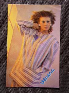 VLNĚNA BRNO - kartičkový kalendář 1989 !!! Reklamní DÍVKA č.13