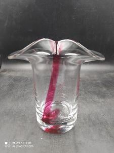 Skleněná váza s hutného skla, 20x18 cm (20391)