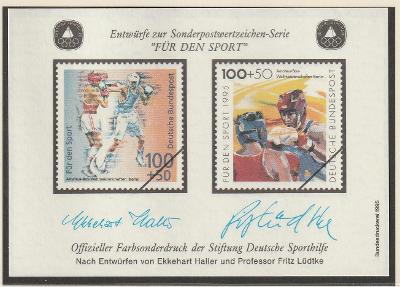 DEUTSCHE BUNDESPOST - rok 1995, návrhy na speciální poštovní známky