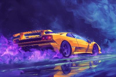Plagát / Obraz - Lamborghini Diablo - ručná maľba