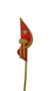 Odznak Sovětské symboly kladivo srp spojený s rudou sovětskou vlajkou