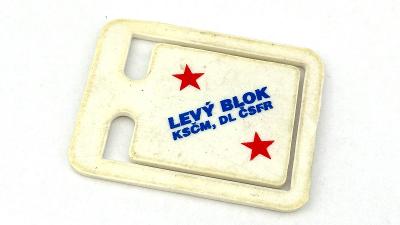 Odznak záložka Levý blok KSČM, DL Demokratická levice ČSFR