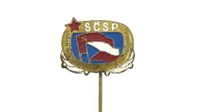 Odznak měsíc SČSP Svaz československo-sovětského přátelství