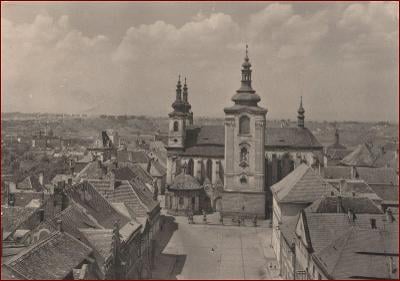 Žatec * Hošťálkovo náměstí, kostel, domy, část města * Louny * V1699
