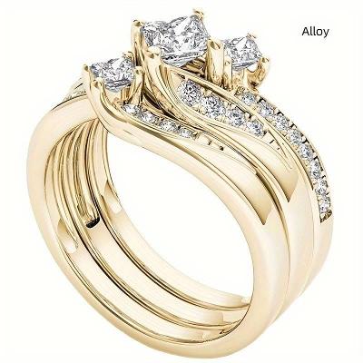 Luxusní zlatý prsten s krystaly
