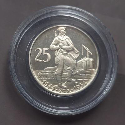 Stříbrná 25 kčs 1954 - výročí SNP - PROOF
