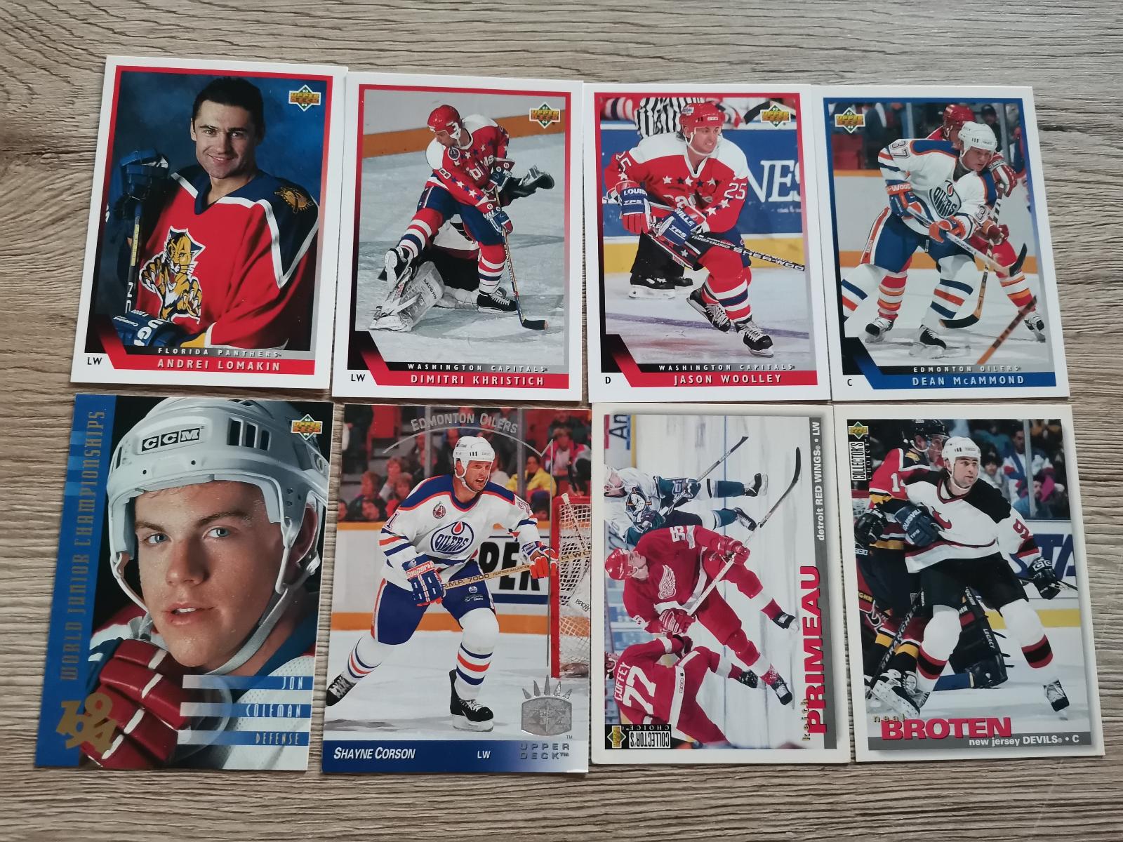 Lot karty Upper Deck 1993-94 a Collectors Choice - Hokejové karty