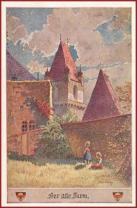 Schulverein nr. 1180 * děti, věž, městský motiv, krajina * M4488