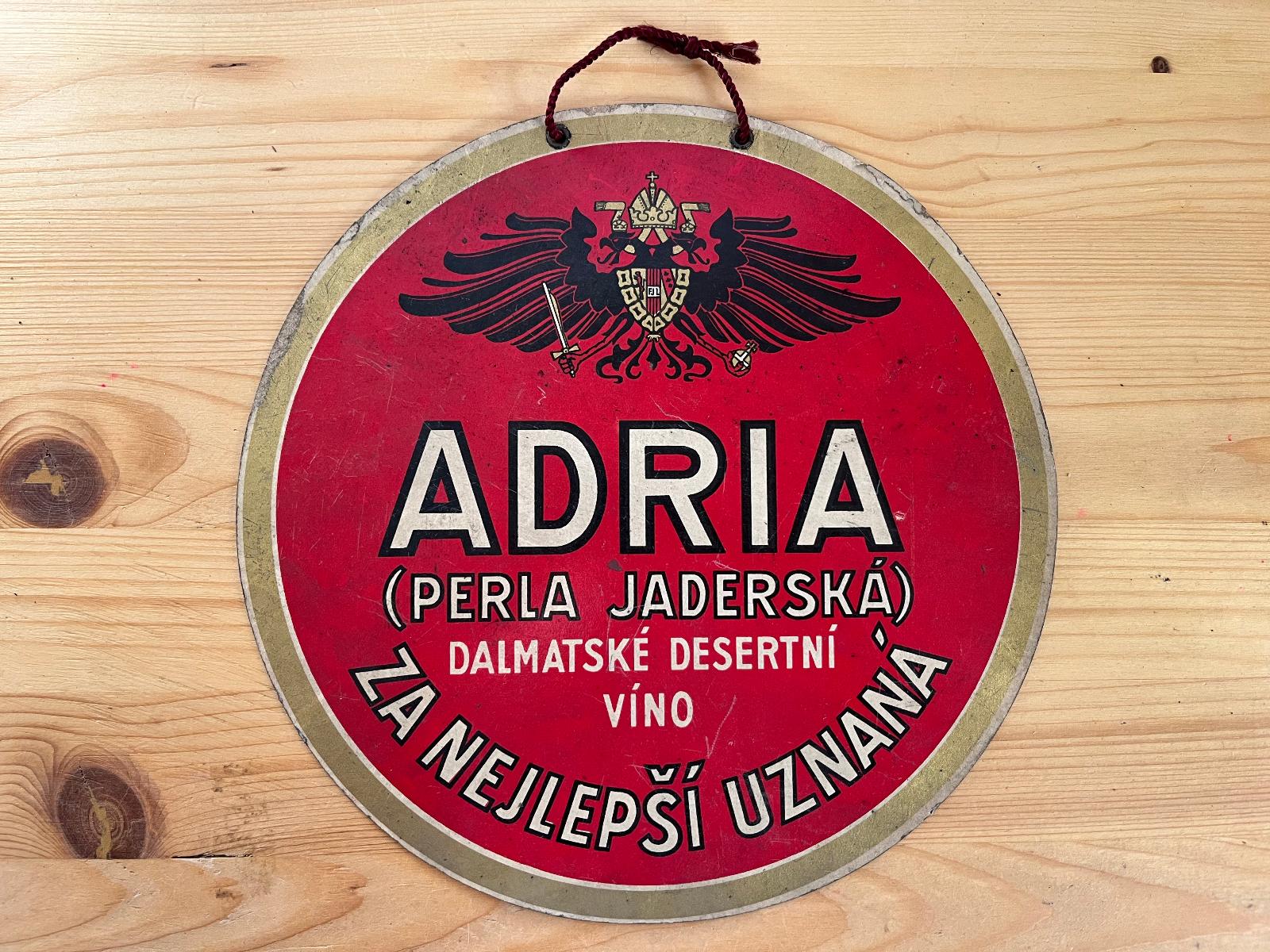 Stará papierová reklama ADRIA - víno - wine - alkohol - Dalmácia - Starožitnosti