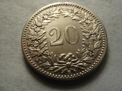 Švýcarsko, 20 Rappen z roku 1896 B