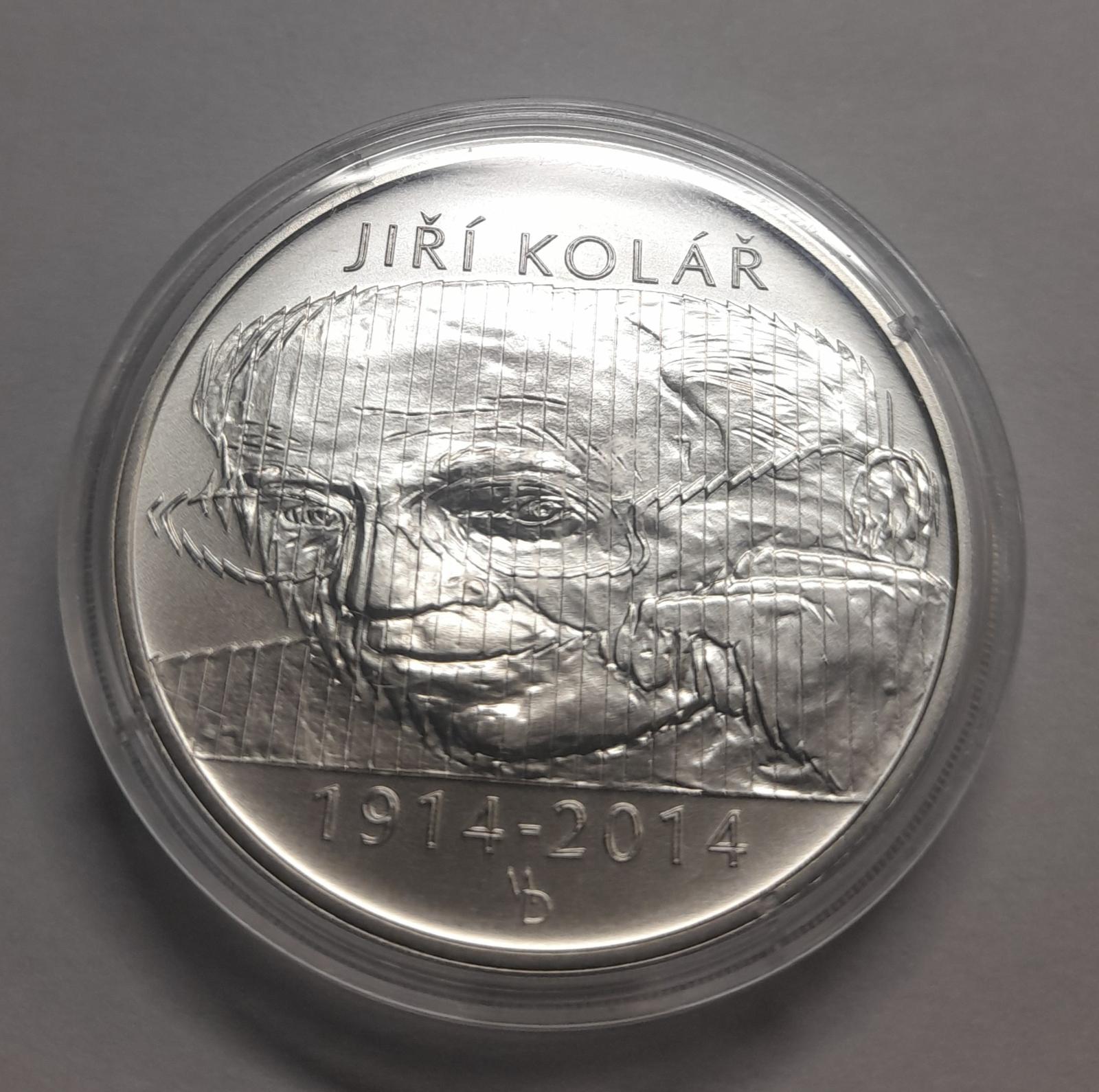 500 Kč - Strieborná pamätná minca - Jiří Kolář - Numizmatika