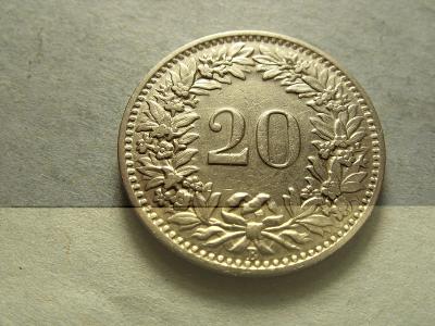 Švýcarsko, 20 Rappen z roku 1924 B
