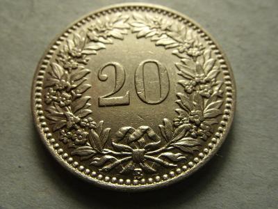 Švýcarsko, 20 Rappen z roku 1925 B