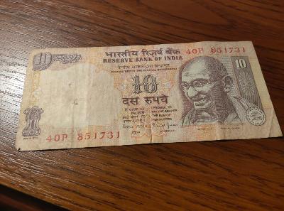 bankovka 10 rupií Indie