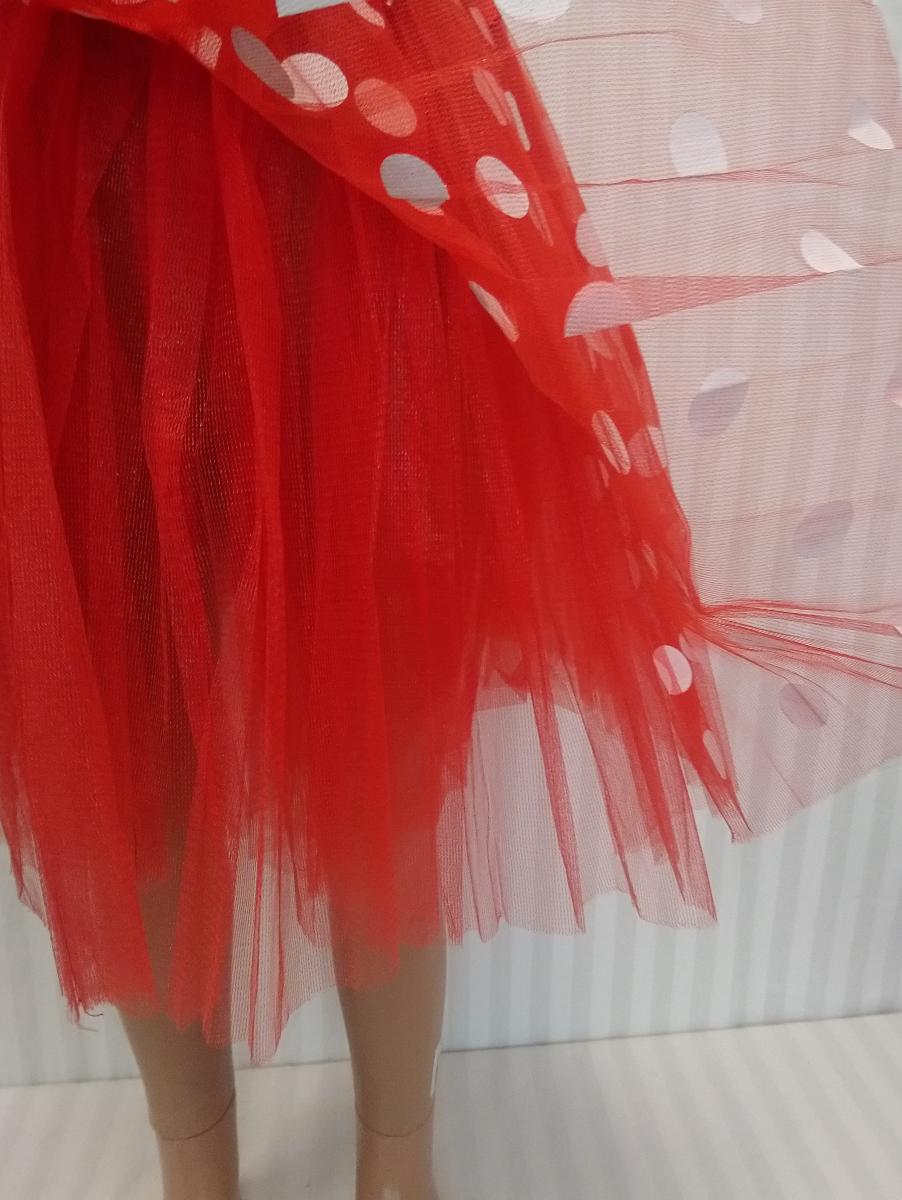 Červená bodkovaná TUTU sukňa,Oblique, 128-140 cm - Oblečenie pre deti