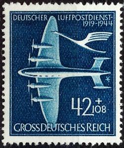 DEUTSCHES REICH: MiNr.868 Airplane Junkers Ju 90 42pf+108pf * 1944