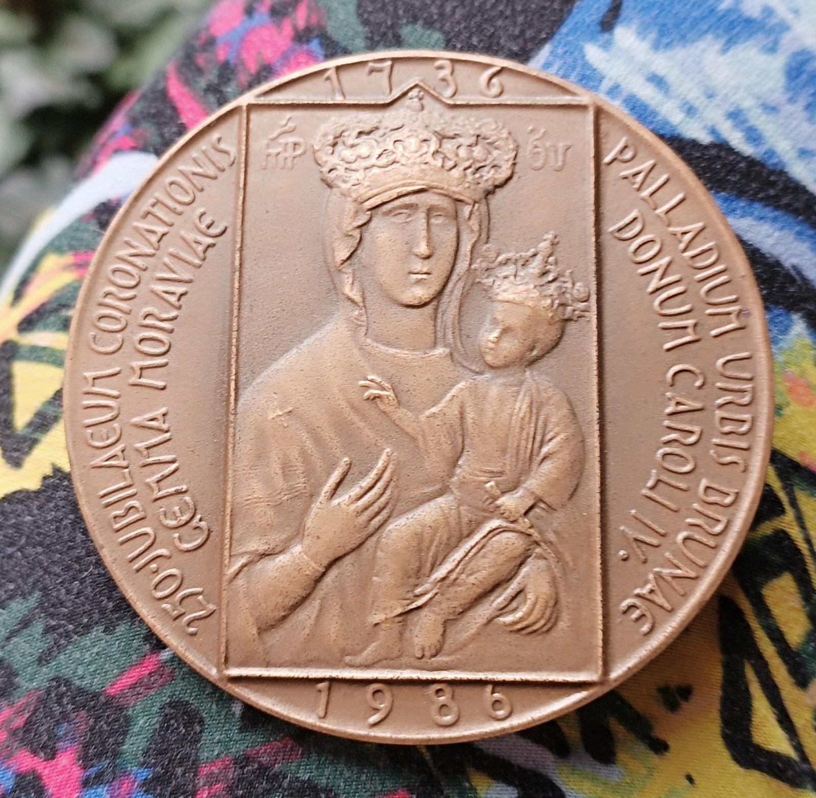 AE medaila 1986 - korunovácia Madony Brno - Numizmatika