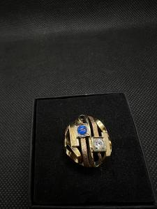 St. Zlatý prsten 14kt aquamarin č:456