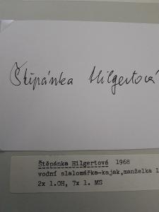 Autogram - Štěpánka Hilgertová