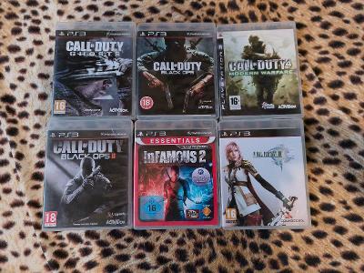 6x PS3 hra / Playstation 3 hry Call of Duty / Final Fantas / Infamous 