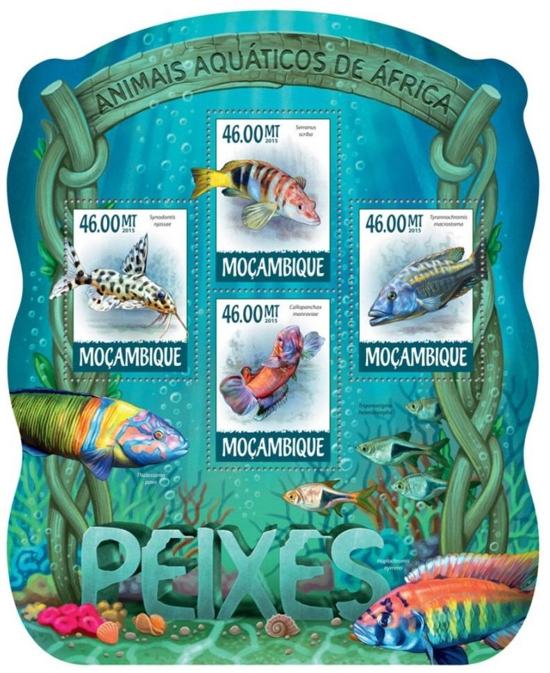 Mozambik 2015 Ryby Mi# 7859-62 Kat 10€ R201 - Tematické známky