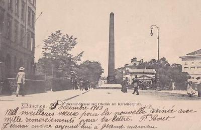 NĚMECKO - MUNCHEN - ULICE - OBELISK - 3-HW83