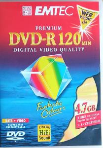 EMTEC DVD-R 120min PREMIUM DIGITAL VIDEO QUALITY  (nové)