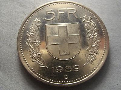 Švýcarsko, 5 Franků z roku 1989 B