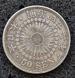 Japonsko 50 senů (Stříbro) 1909