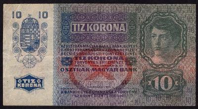 RU 10 Kronen 1244 1915 přetisk