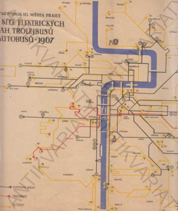 Plán siete el. dráh, trolejbusov a autobusov DPP 1967 - Knihy