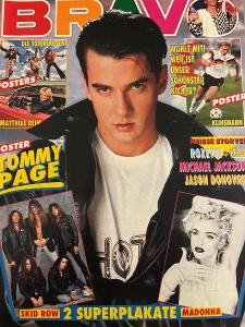 Bravo německý časopis 1990 Madonna,Roxette,Skid Row,Kiss,Travolta,M.J.