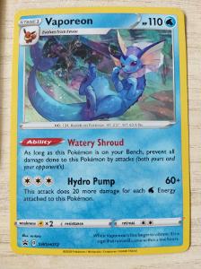 Pokémon card Vaporeon SWSH072 Holo Promo Sword & Shield evoluce EEVEE 