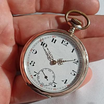 Starožitné stříbrné secesní pánské pěkné hodinky