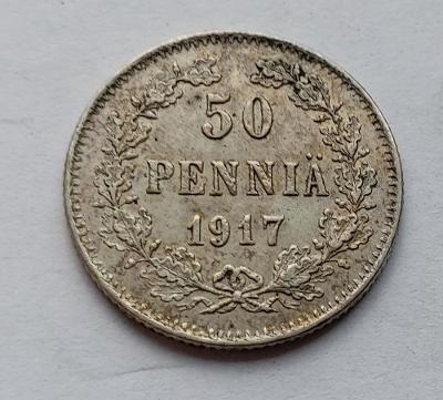 Finsko 50 pennia 1917. Ag..