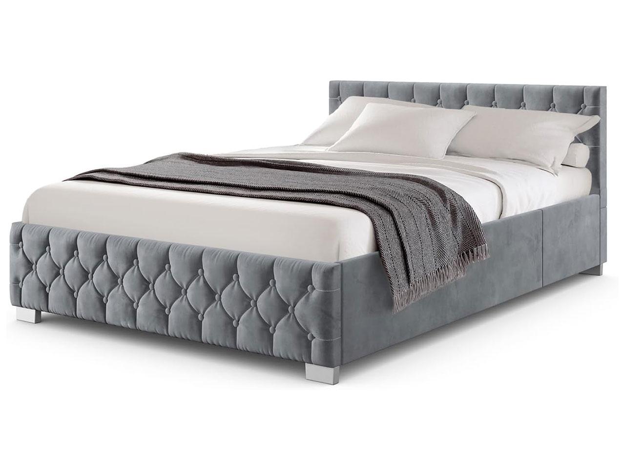 Čalúnená posteľ 300256, s latkovým roštom, sivá, 180 x 200 cm - C - Spálňa