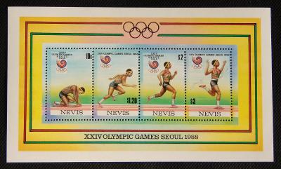 Nevis. 1988, sport/Olympiáda, aršík, **