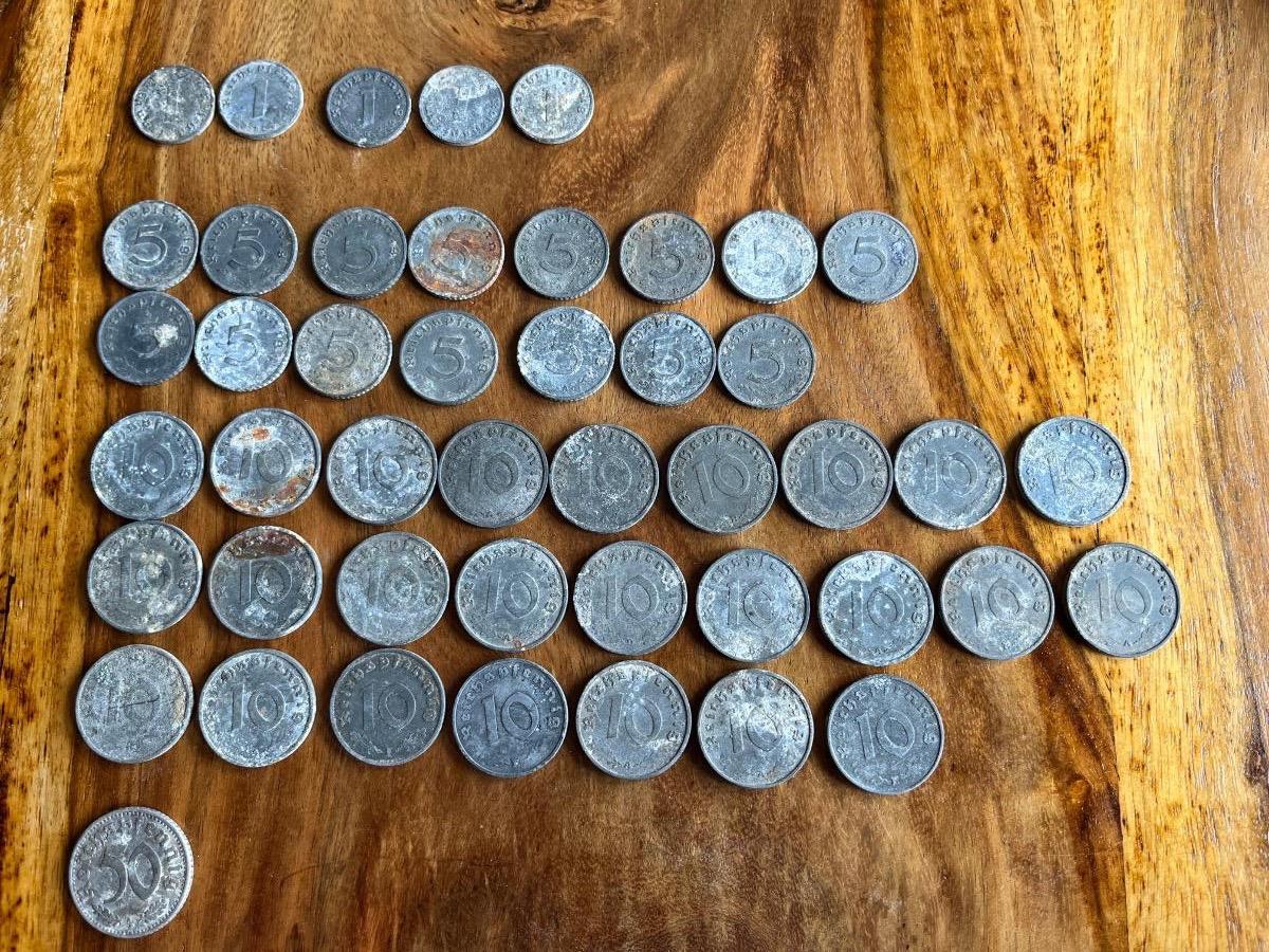 Ríšske mince - celá zbierka - Nemecko 3.Ríše (1940-1944) - 50ks mincí - Numizmatika