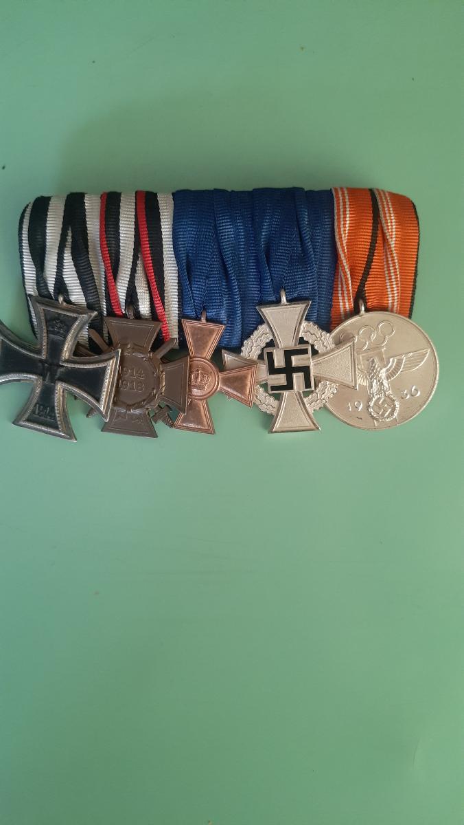 Nemecká medailová lišta z druhej svetovej vojny - Vojenské zberateľské predmety