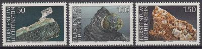 ! Lichtenštejnsko ** Mi.981-983 Minerály, geologie (6,- Mi€)