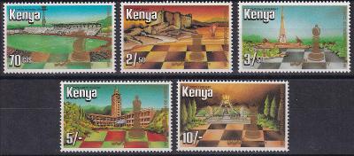 Keňa ** Mi.313-317 Sport, šachy, figurky (Mi€ 22)