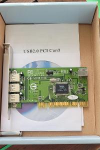 Kouwell 2580E (3 Ext+1 Int) USB2.0 PCI Bus Jet Host Controller řadič