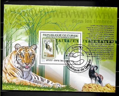 GUINEA - známka na známce - muflon, tygr