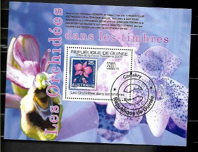 GUINEA - známka na známce - orchideje