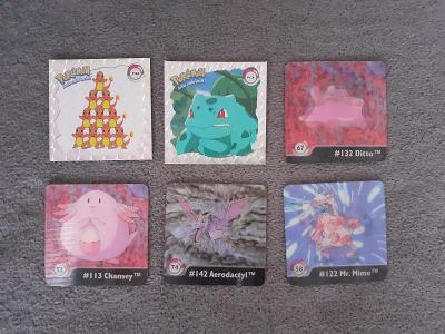 Pokémon Flipz měničky + Stříbrné samolepky Silver Stickers Artbox 1999