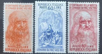 Itálie 1952 Mi.860,877-878 500.výročí narození Leonardo da Vinci**
