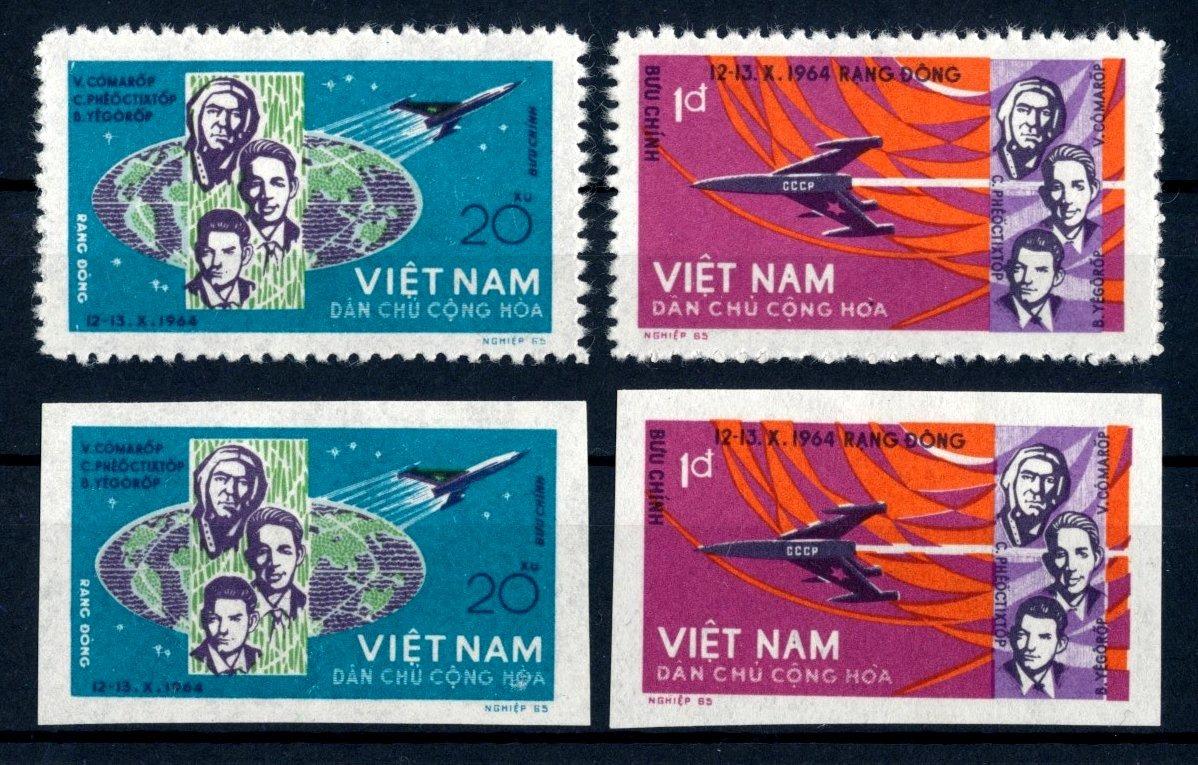 Vietnam 1965 (*)/Mi. 359-60 A+B , komplet , kozmos , /22/ - Známky