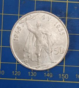 50 Kčs 1955 ČSR Osvobození (asi typ A) stříbrná mince