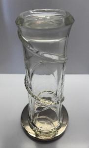 Váza číre lisované sklo, Jiří Brabec Rosice 1983 205 mm