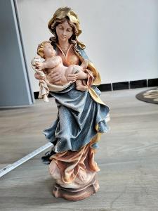 Stará dřevěná panna maria s jezulátkem 